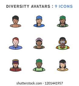 Collection of diversity icons
