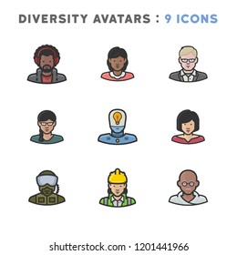 Collection of diversity icons