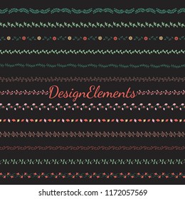Collection of divider design element vectors