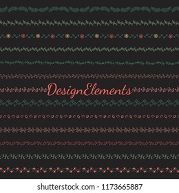 Collection of divider design element vectors