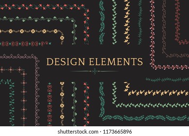 Collection of divider design element vectors