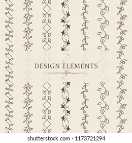 Collection of divider design element vectors