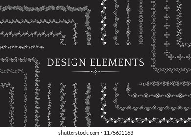 Collection of divider design element vectors