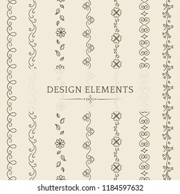 Collection of divider design element vectors