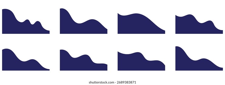 Collection of dividers shape. Header shape background for website design. Vector border for banner. Abstract divider for bottom or frame of template and web page. wavy border design elements.
