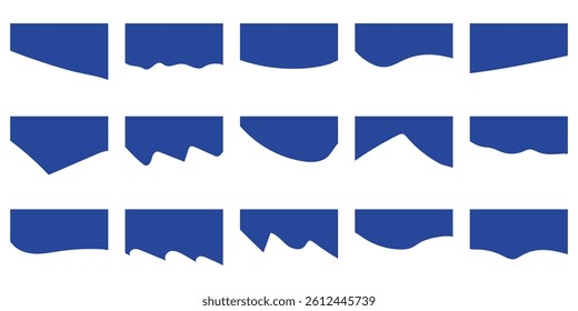 Collection of dividers shape, Modern separator header for website and app. wave collection of abstract design element for top and bottom page web site.Vector Illustration. website border page layout
