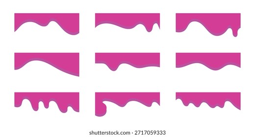 Colección de divisores forma Plantillas rojas curva titular superior. encabezado de Anuncio. Colección de borde decorativo ondulado para Vector de elementos de Diseño web. EPS 10