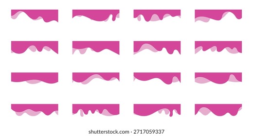 Colección de divisores forma Plantillas rojas curva titular superior. encabezado de Anuncio. Colección de borde decorativo ondulado para Vector de elementos de Diseño web. EPS 10
