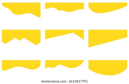 Collection of dividers shape templates. Business Separator Footer Illustration Set Vector for website and app. Curve lines, wave collection of abstract design element for top and bottom page web site.