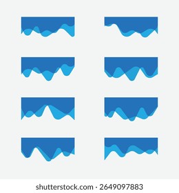 Collection de templates de forme de diviseurs. Lignes de courbe, Collection d'onde de l'élément de conception Abstrait. En-tête de séparateur moderne pour site web et application