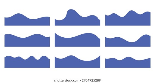 Collection of dividers shape templates icon vector. Curve Lines, Wave Collection symbol. vector illustration.