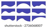 Collection of dividers shape templates. Modern separator header for website and app. Curve lines, wave collection of abstract design element for top and bottom page web site.