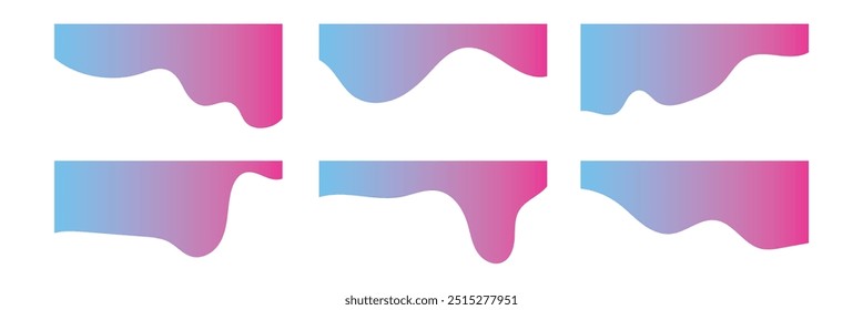 Collection of dividers shape templates. Modern separator header for website and app. Curve lines, abstract design element for top and bottom page web site .Vector Illustration in eps 10.