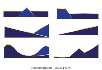Collection of dividers shape templates. Modern separator header and footer Design. Curve lines, wave collection of abstract design element