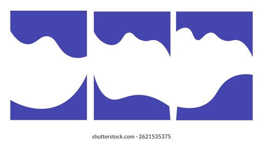 Collection of dividers shape templates. Modern separator header for website and app. Curve lines, wave collection of abstract design element for top and bottom page web site.
