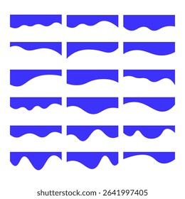 Collection of dividers shape templates. Modern separator header for website and app. Curve lines, wave collection of abstract design element for top and bottom page web site.Vector Illustration
