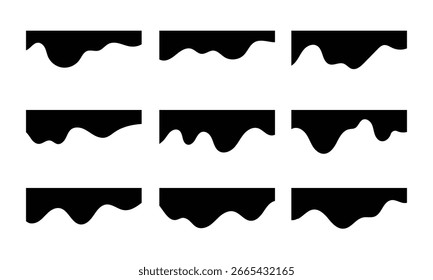 Coleção de modelos de forma de divisores. Cabeçalho separador moderno para site e aplicativo. Linhas de curva, coleção de ondas do elemento de design abstrato. Ilustração vetorial de modelo divisor abstrato em eps 10.