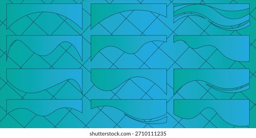 Colección de Plantillas de forma divisoria. Cabezal separador moderno para Sitio web y App. Líneas de curva, colección de onda del elemento de diseño abstracto para el Sitio web de la página superior e inferior.