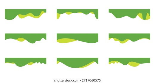 Collection of dividers shape templates. Modern separator header for website and app. Curve lines, wave collection of abstract design . eps 10