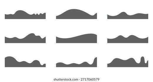 Coleção de modelos de forma de divisores. Cabeçalho separador moderno para site e aplicativo. Linhas de curva, coleção de ondas de design abstrato. eps 10