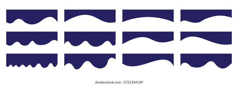 Colección de Plantillas de forma divisoria. Conjunto de divisor de Sitio web, Ilustración vectorial de elemento de diseño abstracto de forma de curva de separador sobre fondo blanco