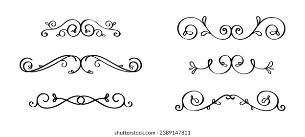 Collection of dividers and vintage hand drawn ornaments