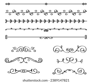 Collection of dividers and vintage hand drawn ornaments
