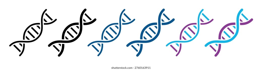 Collection of DNA chain icon concept of molecular, Genetic, medicine, chain, gene, science, biology, helix, chromosome, genome, structure, biotechnology Vector stock illustration