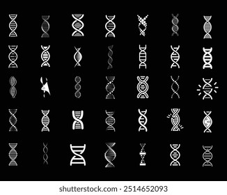 Sammlung von DNA Symbolen oder Symbolen Vektor Illustrator Datei.