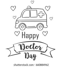 Collection doctor day celebration card vector art