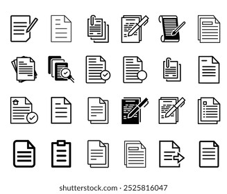 Collection of Document icons or symbols, Vector Fully editable file.