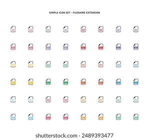 Collection of document type icon according to file extension
