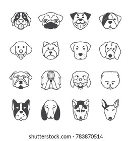 Collection Dog Faces Icon Vector Design Stock Vector (Royalty Free ...