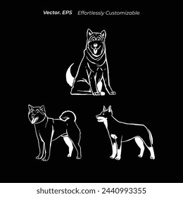 Collection Dog silhouette design illustration template vector eps8 simple isolated black background