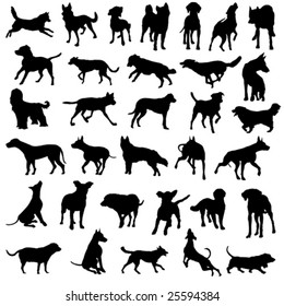 collection of dog silhouettes