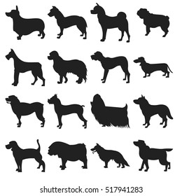 Collection of dogs silhouette