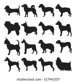 Collection of dogs silhouette