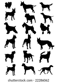 Collection of dogs-vector silhouettes