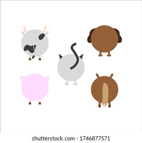collection of domestic animal icons. illustration for web and mobile