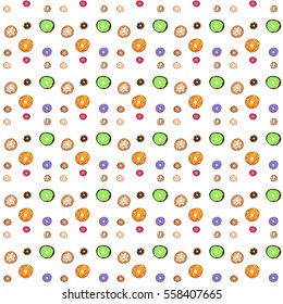Collection donuts on an isolated background
