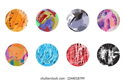 Collection of doodle circle abstract icon. Abstract hand drawn