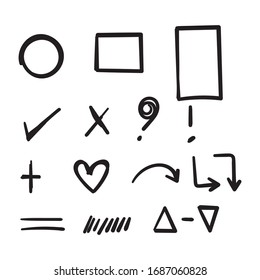 colección de elementos de diseño de doodle.estilo dibujado a mano de colección	
