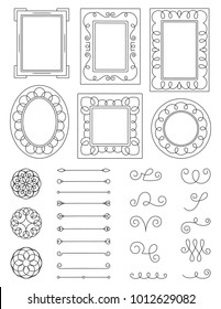 A collection of doodle design elements