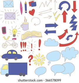 Collection of doodle infographics elements 