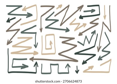 Sammlung von Doodle-Stil-Pfeile in neutralen Farben