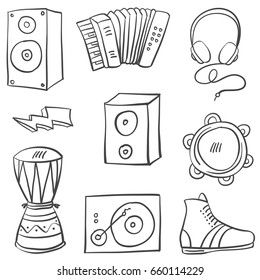 Collection doodle style music theme vector art
