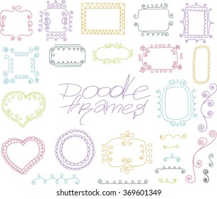 Collection of doodle vector frames