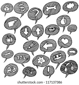 Collection of Doodled Comic Signs