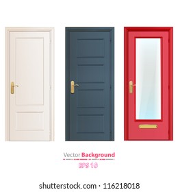 Collection doors isolated on white. Vector design.