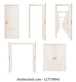 Collection of doors. Vector design.